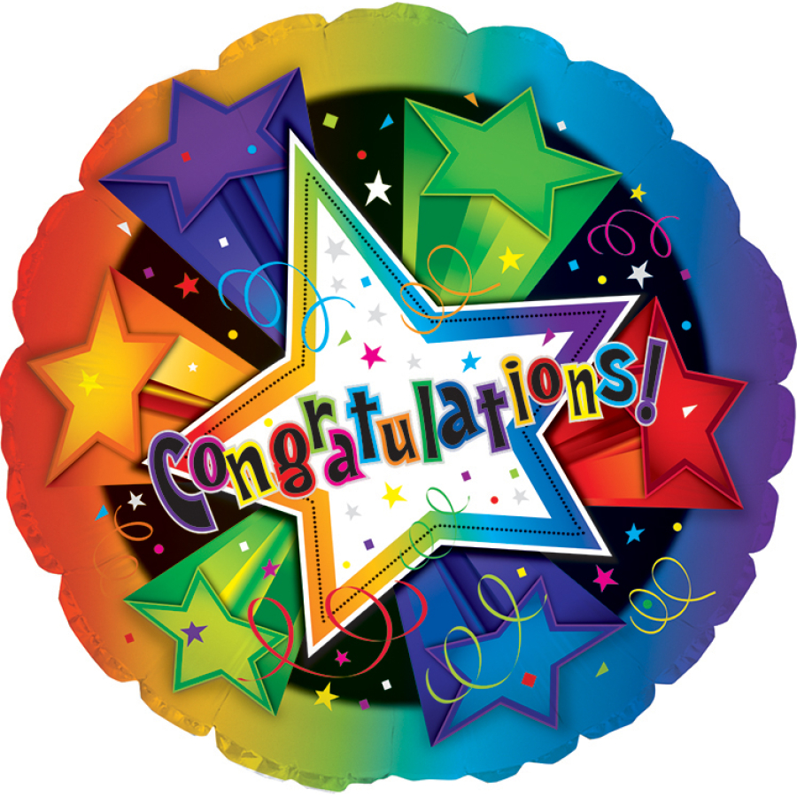 Congrats 3D Stars 18" Pkg