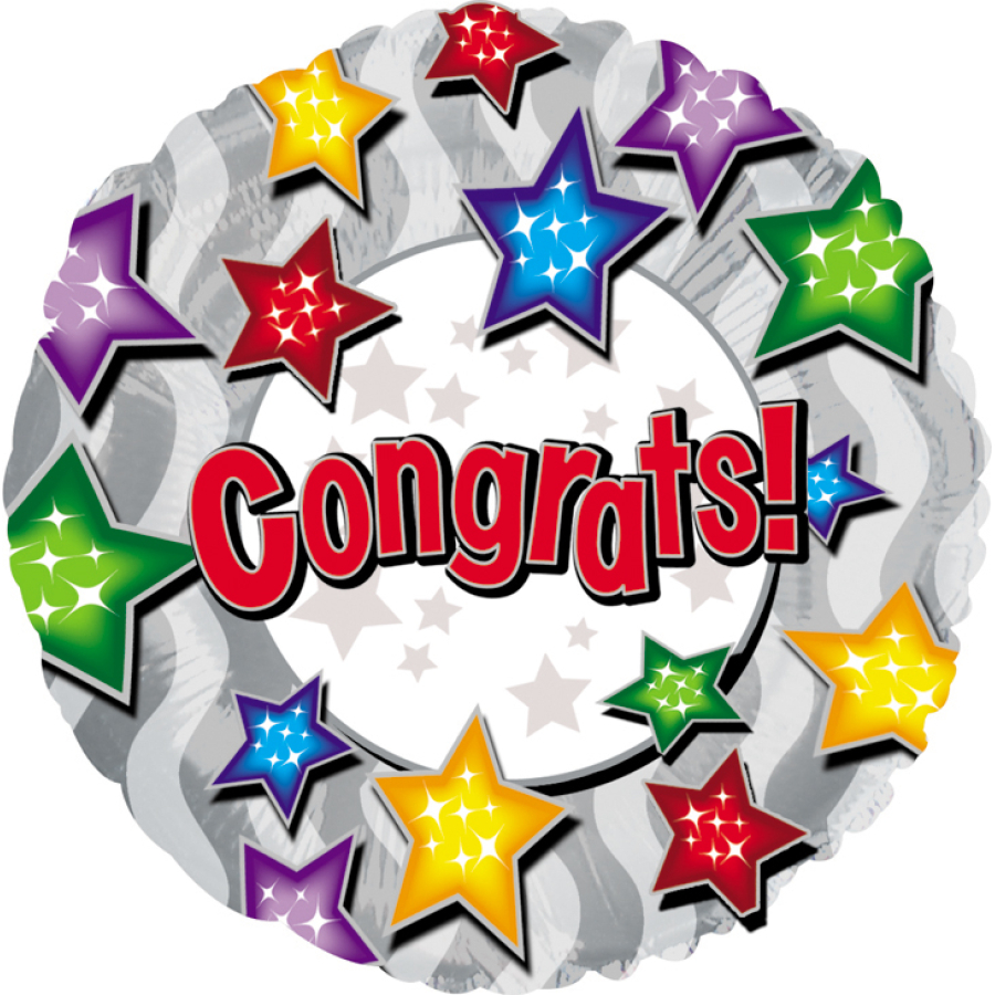 Congrats Stars 18" Pkg