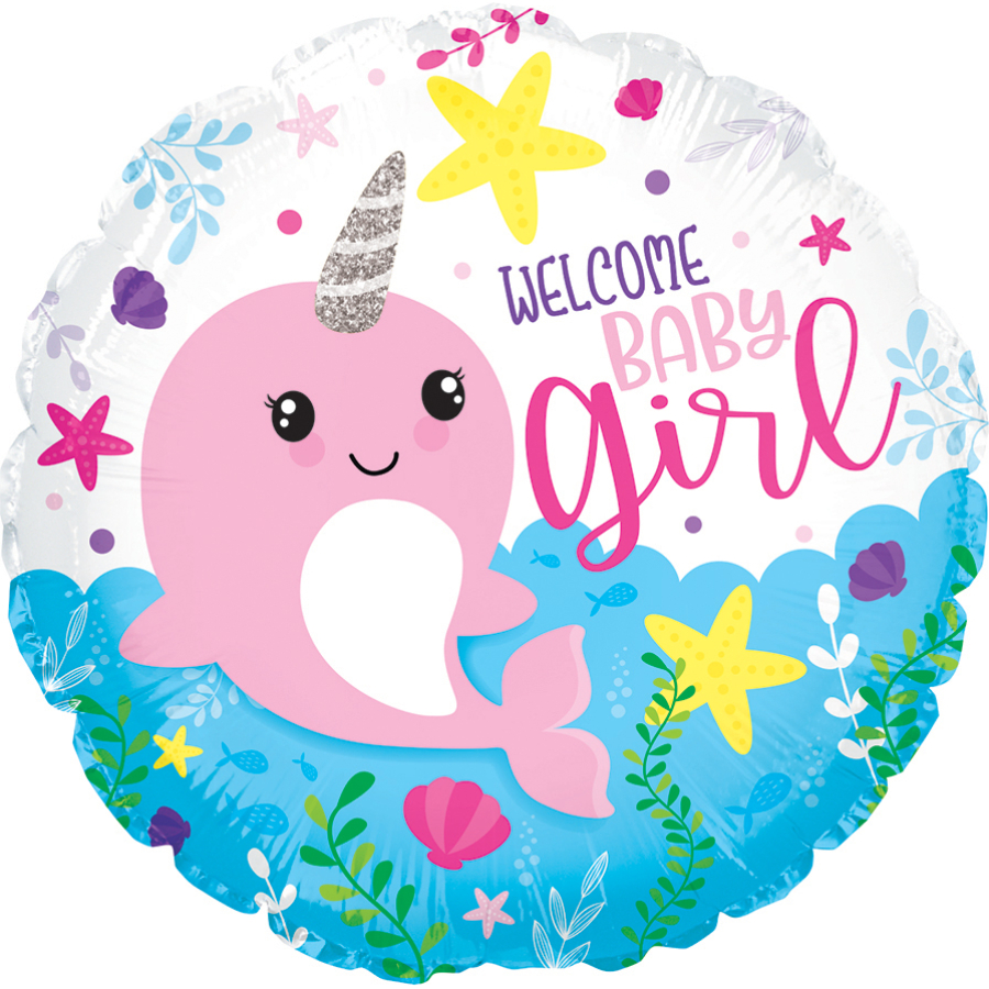 Baby Girl Narwhal 18" Pkg