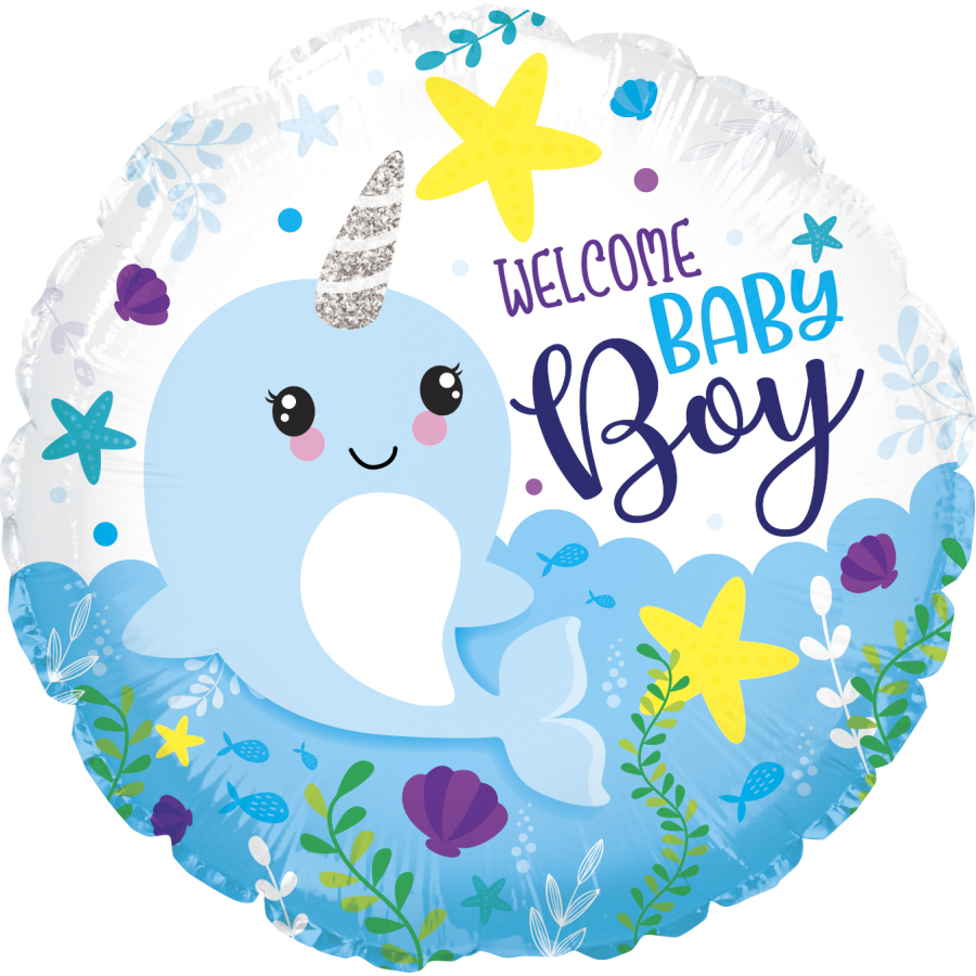 Baby Boy Narwhal 18" Pkg