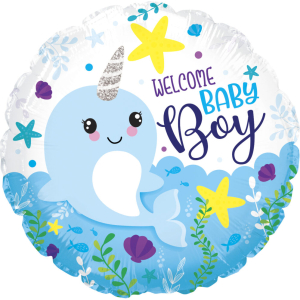 Baby Boy Narwhal 18" Pkg