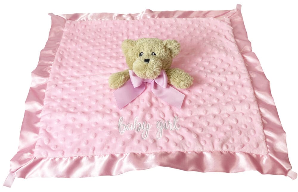 Blanket Embroidered - Bear Baby Girl
