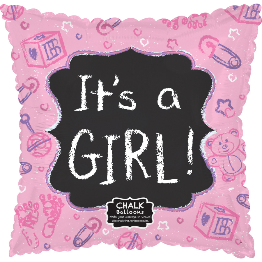 Baby Pink Chalkboard 18" Pkg
