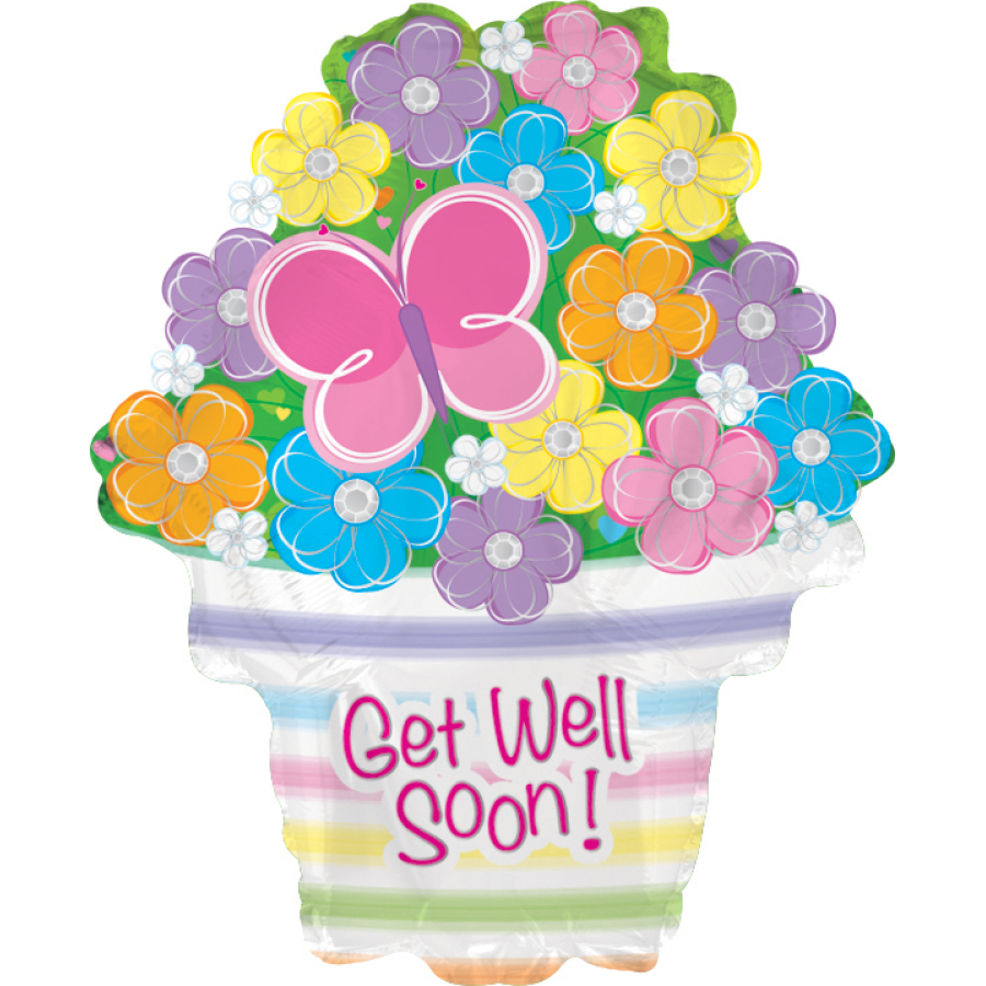 GW Soon Flowers & Butterflies 22" Shape Pkg