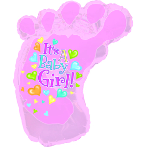Baby Girl Foot 34" Shape Pkg