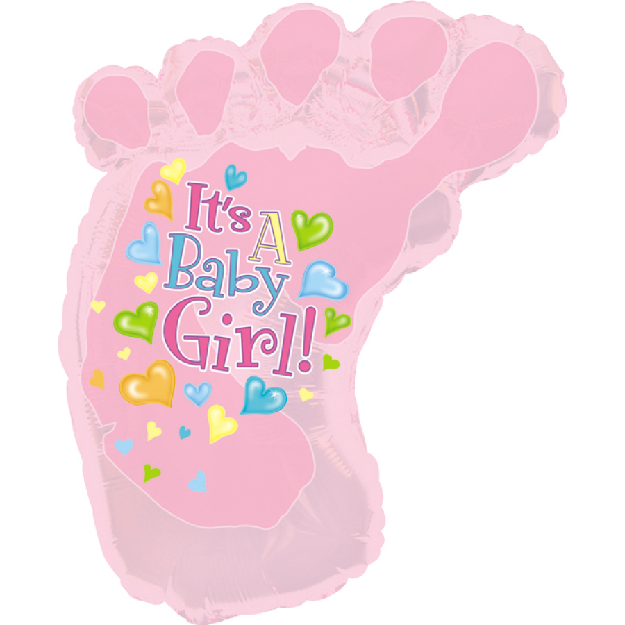 Baby Girl Foot 34" Shape Pkg