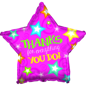 Thanks Pink Star 18" Pkg