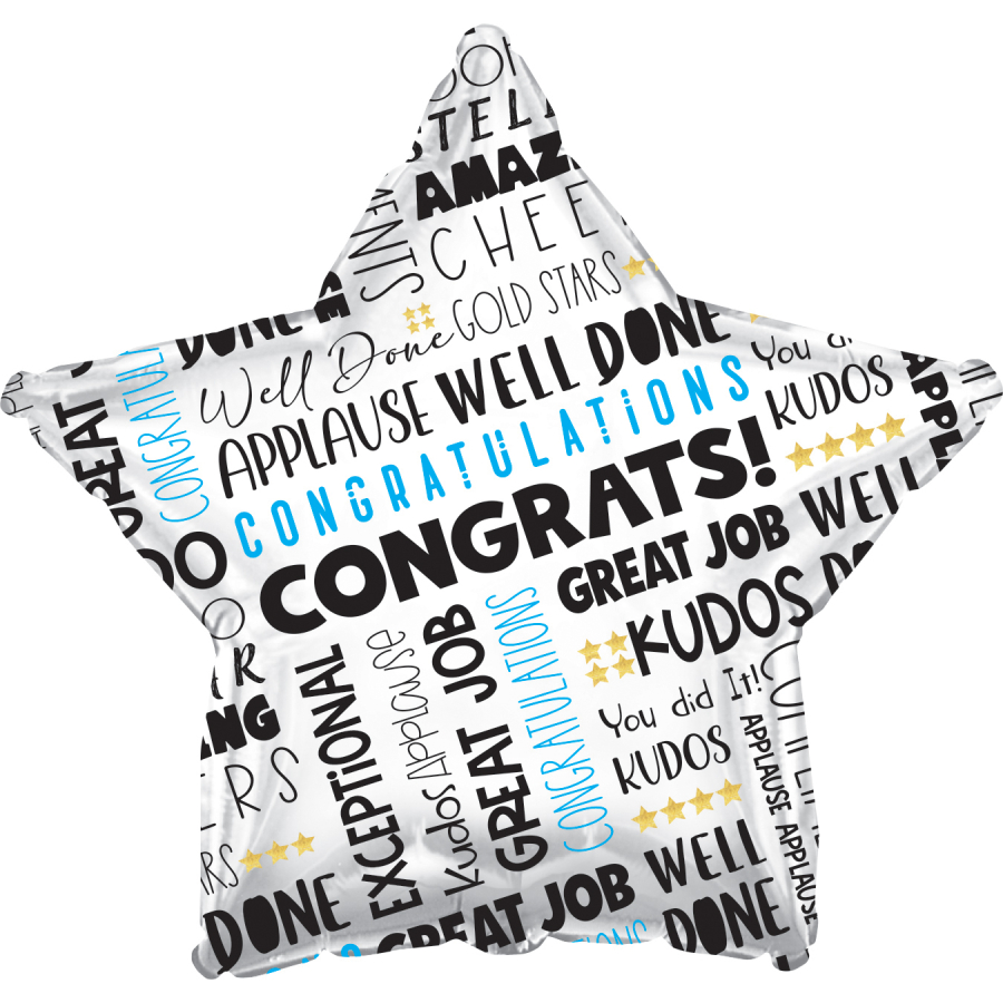 Congrats Black & Blue 18" Pkg
