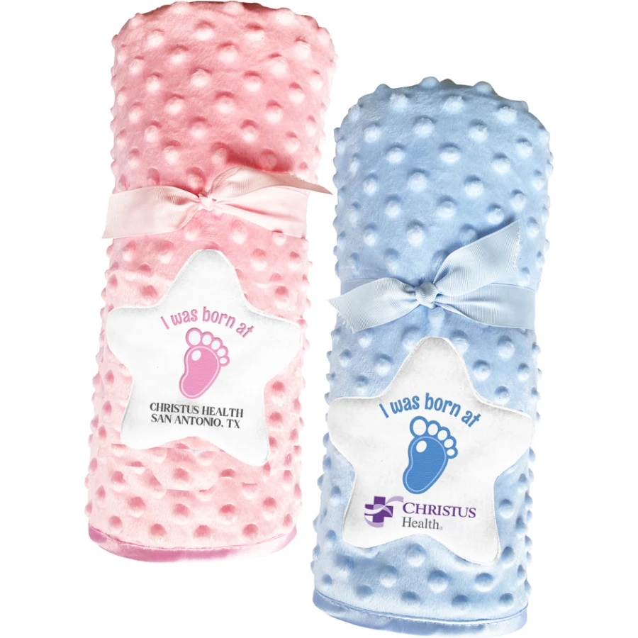 Mix and Match Embroidered Footprint Baby Blankets
