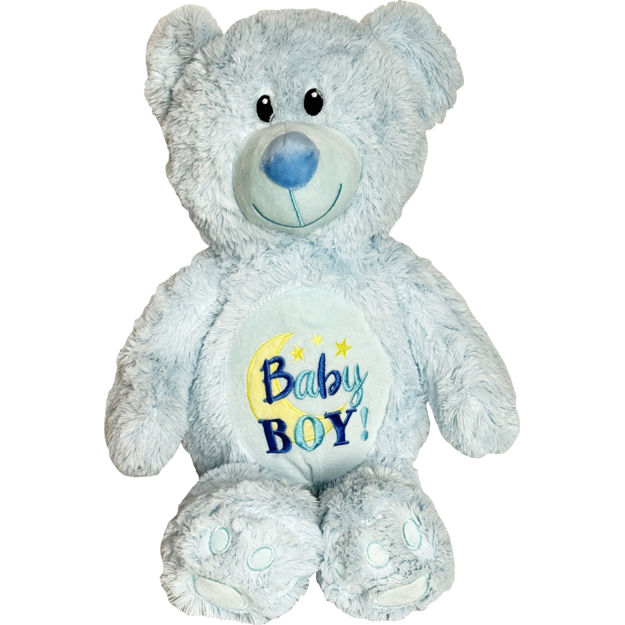 Boy Moon Bear Embroidered 12"