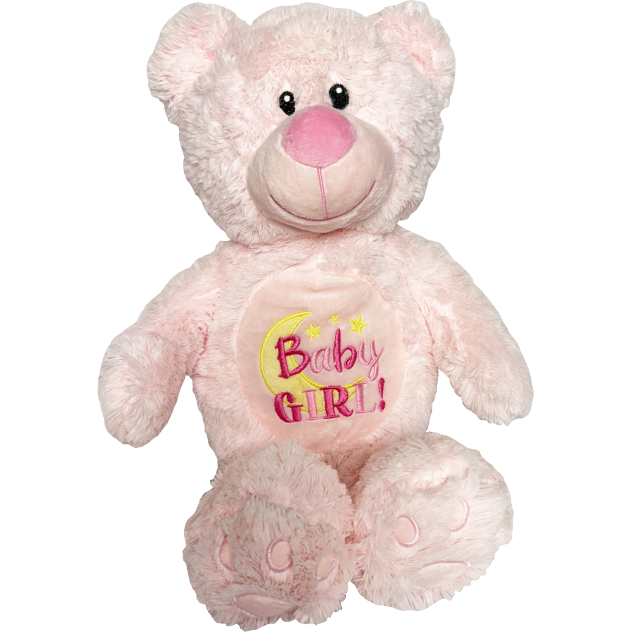 Girl Moon Bear Embroidered 12"