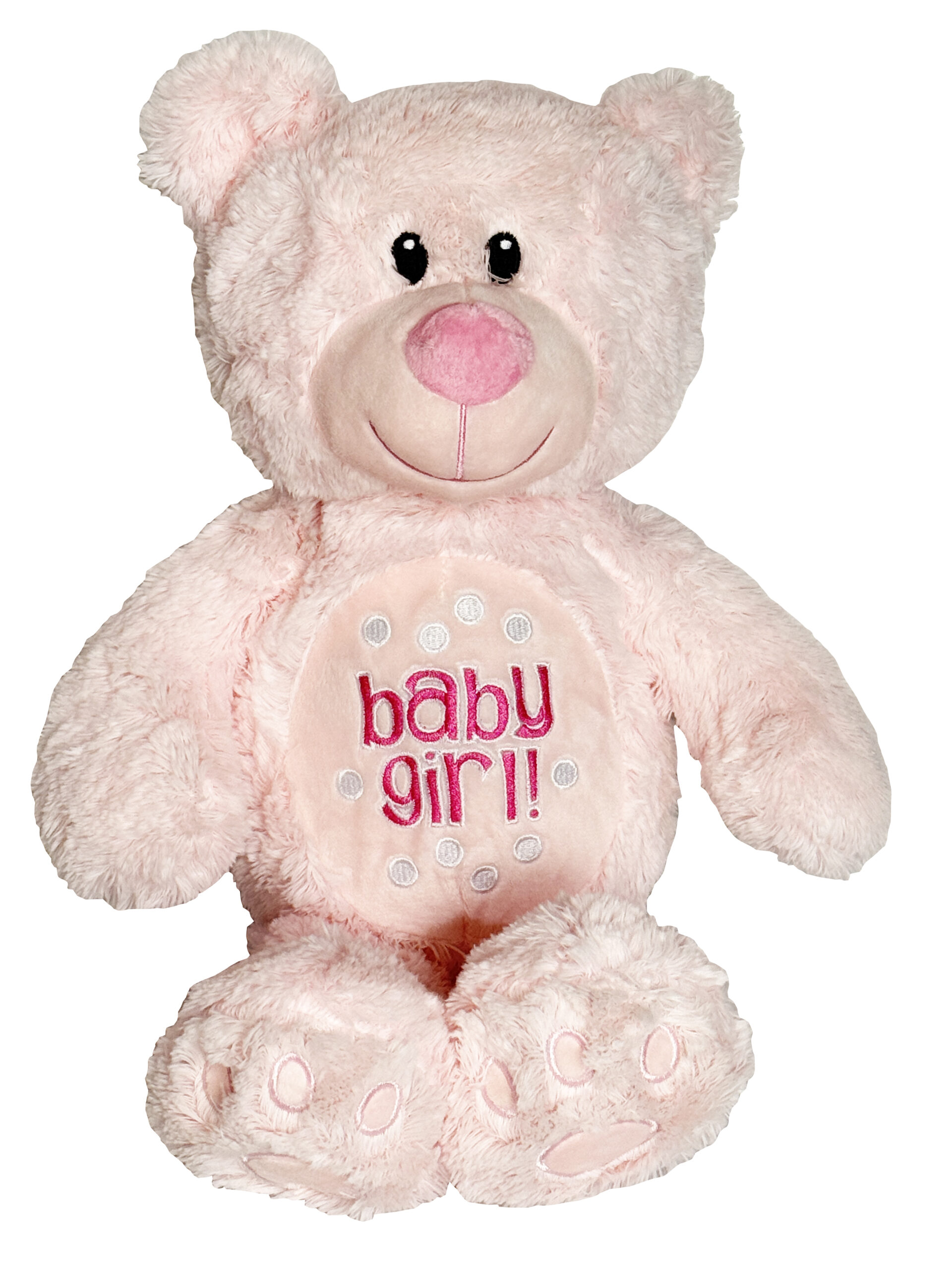 Baby Girl Bear Embroidered 12"